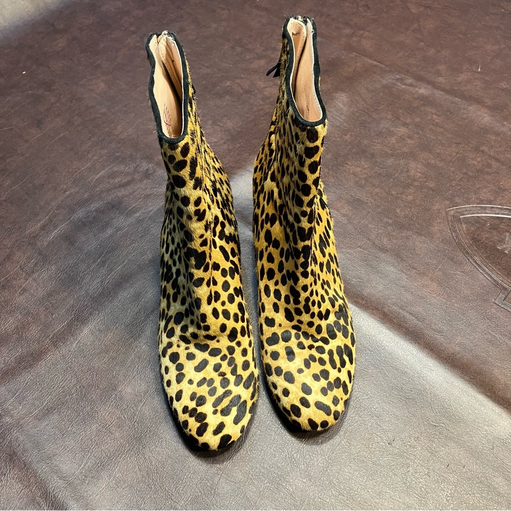 J Crew‎ Sadie Ankle Boots in Leopard Calf Hair Womens Size 8 K0043 Mobwife - Picture 2 of 14